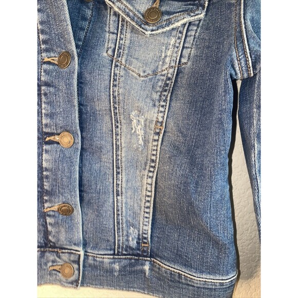 new Mavi Jeans Samantha Crop jean jacket Distressed S Y2k 90s goth grunge - Picture 5 of 12